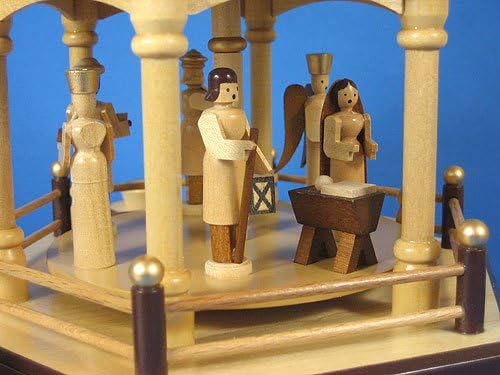 3 Level Natural Nativity Christmas Pyramid