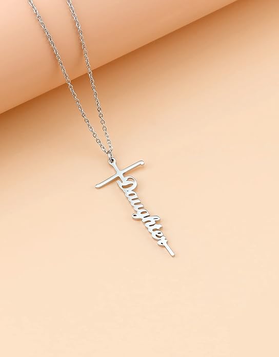 Lcherry Faith Cross Pendant Necklace for Women Religious Christian Jewelry Mother's Day Gifts for Women