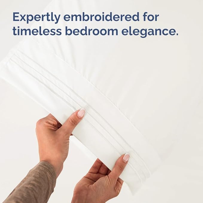King Standard Pillow Cases Set of 2 - Soft Hotel Quality Pillowcase Covers - Comfy, Cozy, Fade and Wrinkle Resistant - Machine Washable Pillow Protectors - 2 Piece Set - King Standard Antique White