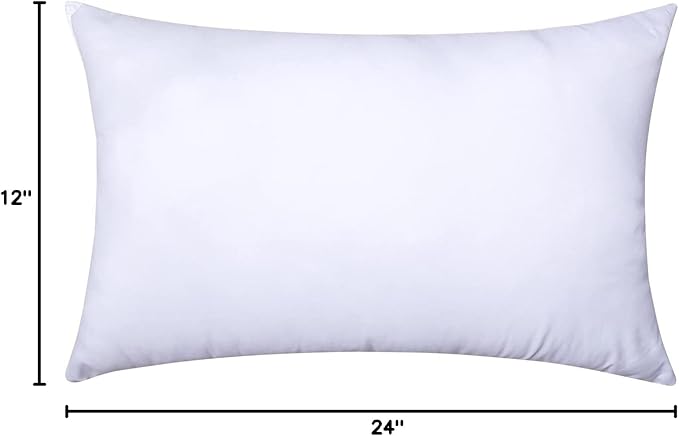 MIULEE Throw Pillow Insert Premium Pillow Stuffer Sham Rectangle for Decorative Cushion Bed Couch Sofa 12x24 Inch