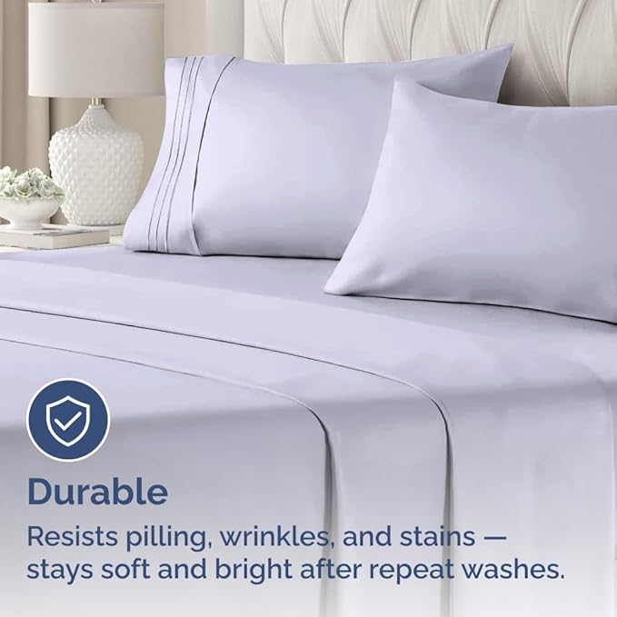Standard Pillow Cases Set of 2 - Ultra-Soft Hotel Quality Pillowcase Covers - Comfy & Wrinkle Free - Stain and Fade Resistant - Machine Washable Pillow Protectors - 2 Piece Set - Light Lavender