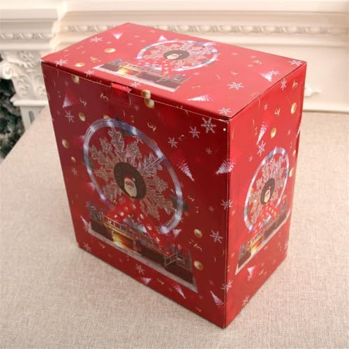 Indoor Christmas Ferris Wheel Centerpiece Music Box with Lights, Festive Table Decor for Entryway Mantel or Counter Musical Box Rotate Christmas Music Ferris Wheel Lighted Tabletop Decor Indoor Usb
