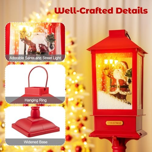 Goplus 61 Inch Musical Christmas Street Lamp, Festive Lamp Post