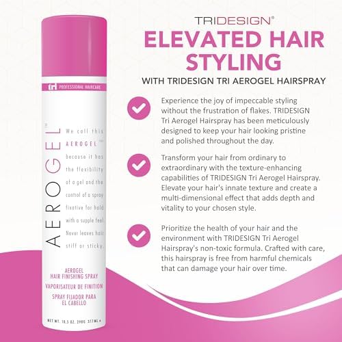 TRIDESIGN Aerogel Strong Hold Volumizing Hair Spray - 10.5 oz, 4 Pack