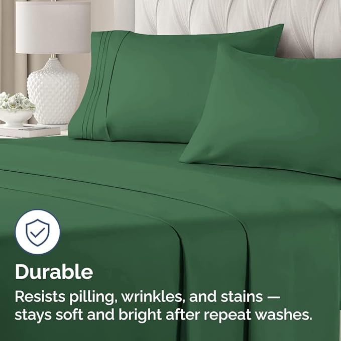 King Pillow Cases Set of 2 - Ultra Soft Hotel Quality Pillowcase Covers - Comfy, Cozy & Wrinkle Free - Shrinkage and Fade Resistant - Machine Washable Pillow Protectors - 2 Piece Set - Emerald Green