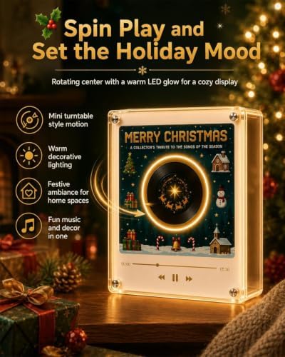 Christmas Magnetic Fridge Vinyl Music Box NFC Player with 9 Mini Records