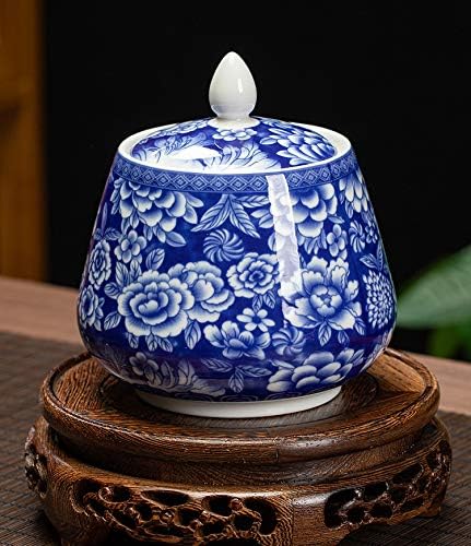 Ceramic Blue and white Sealed Coffee Food Storage Jar Canister with Lid