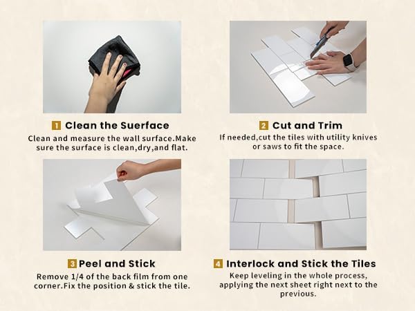 COLAMO Luxury 10 Sheet Peel and Stick Backsplash,12”x12”Pure White Subway Tile for Kitchen Wall,Self Adhesive Glossy Faux Marble Tile,Stick on Accent Wall Backsplash Tile for Living Room, Bedroom,RV