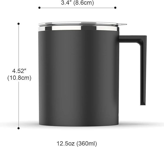 CYANLUX Self Stirring Mug, Rechargeable Automatic Magnetic Electric Coffee Mug, Rotating Mixing Cup, To Stir Coffee, Chocolate, Milk, Protein,Cocoa, Great For Home Office Travel School (Black)