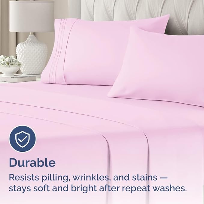 Body Pillowcases Set of 4-20x54 Long Body Pillow Case - Soft Body Pillow Cover for Sleeping & Side Sleepers - Comfy, Breathable & Fade Free - Machine Washable w/Envelope Enclosure - (Light Pink)