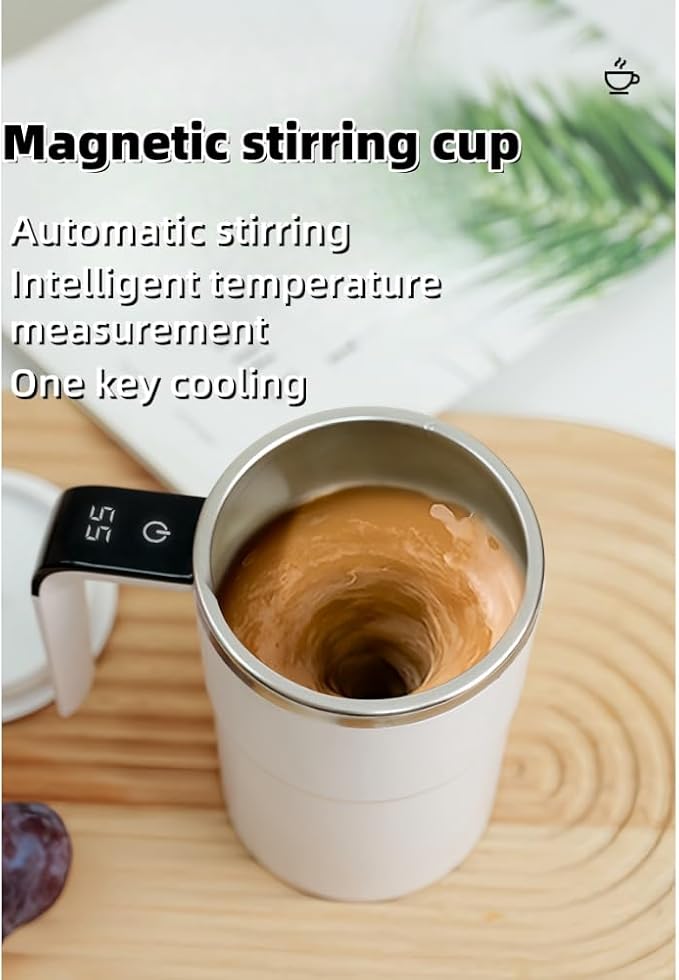 Automatic Magnetic Stirring Coffee Mug New Self Stirring Mug Electric Protein Shaker Bottle Stainless Steel Mixing Cup (Pink)
