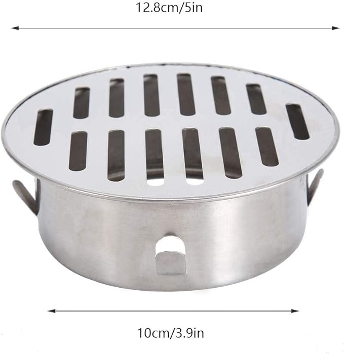 Floor Drain Cover, Stainless Steel Round Anti Blocking Round Grate Cover, Balcony Snap-in Drain Drain Strainers for Bathroom, Kitchen, Washroom, Patios(110 Flat Mouth)