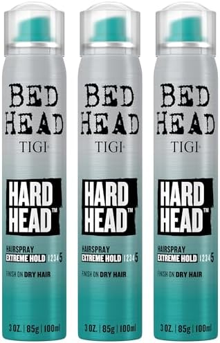 TIGI Bed Head Hard Head Travel-Size Hairspray 3-Pack, 3 Oz Ea