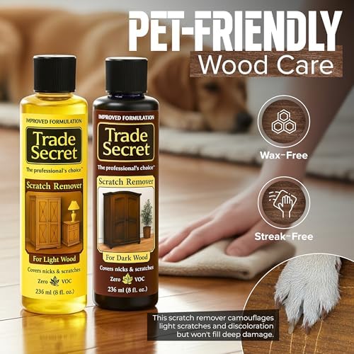 Trade Secret Wood Scratch Remover 2 Pack, Light and Dark, 8 oz, 2 Count