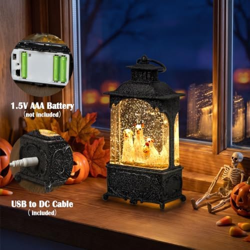 Halloween Snow Globe Lantern Ghost Dog Halloween Decor Indoor