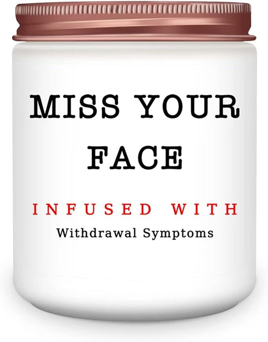 Homsolver Gifts for Women, Men, Friends, Sister, Bestie, Mother Day Gift for Friend, Christmas Birthday Candles for Her Him, Unique Friendship Gift for Friend, Miss Your Face Scented Candle