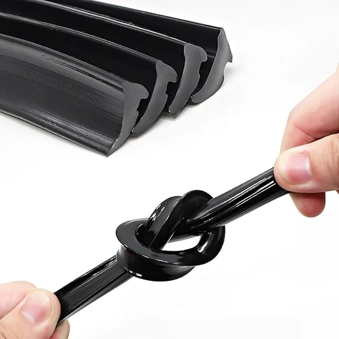 5M Alloy Window Sealing Strip Card Slot Gap Seal PVC Door Dustproof Sound Insulation Weatherstrip Home Hardware,Black-2mm