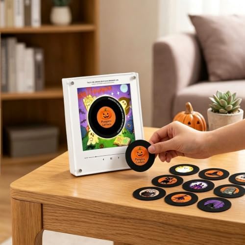 Halloween Vinyl Player Fridge Record NFC Magnetic Music Box Set