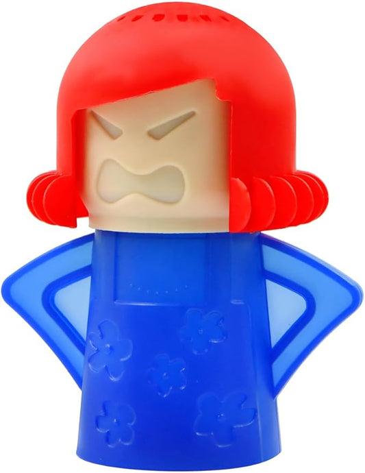 Angry Mama Microwave Oven Steam Cleaner and Disinfects With Vinegar and Water for Kitchens (Blue)