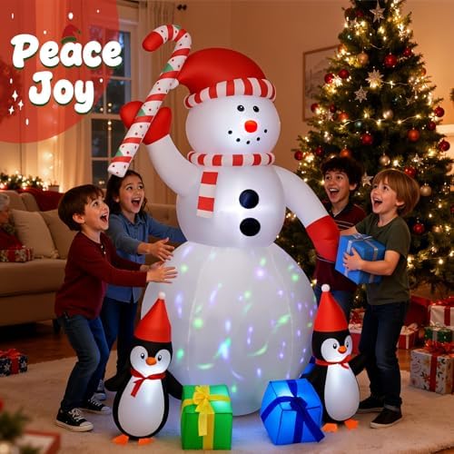 6FT Inflatable Christmas Snowman with LED Lights