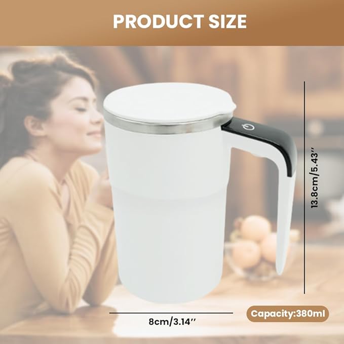 Electric Coffee Mug with a Built-in LCD Thermometer, 2026 New Automatic Magnetic Stirring Coffee Mug, Automatic Stirring Cup for Coffee, Milk, and Other Beverages (Black)