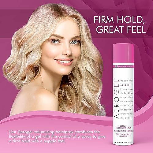 TRI Design Aerogel Finishing Spray - Flexible & Controllable Hairspray for Women and Men, For Hair Styling with a Firm and Extra Hold & Supple Feel, 3-Pack 10.5 oz