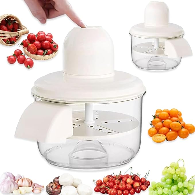New Automatic Peeler Machine, Portable USB Rechargeable Peeling Machine,Grape Tomato Plum Cherry Skin Remover Tool，Electric Fruit Peeler Skin Remover Tool Garlic Peeler Machine (White)
