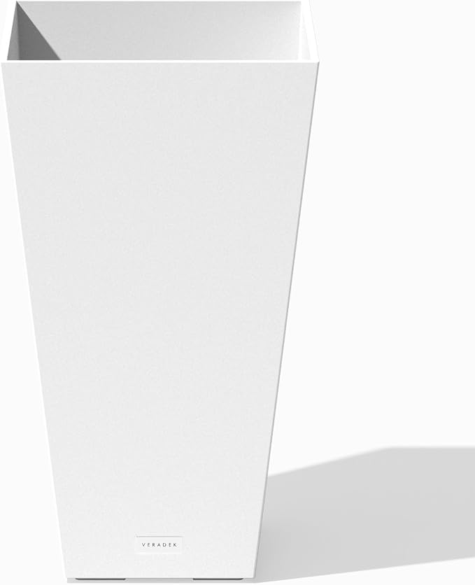 Veradek V-Resin Indoor/Outdoor Taper Planter (24 inch, White)