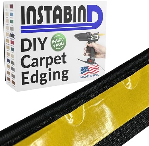 Instabind DIY Carpet Binding Tape - Regular Style Edge Trim - Black, 54 lft
