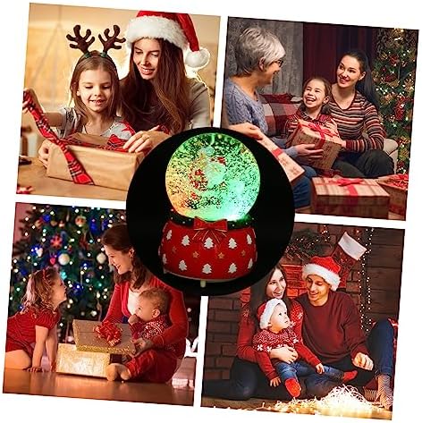 1pc Christmas Crystal Music Box Decoration Rotating Scene Festive Tabletop Adornment for Holiday Parties and