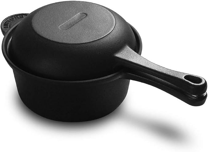 Kitchen Pots and Pans Saucepan Set Cast Iron Include Dutch Oven and Frying Pan,Milk Pan with Double Side Handles,for Outdoor BBQ Or Indoor Stove/Oven Frying Pa,Red