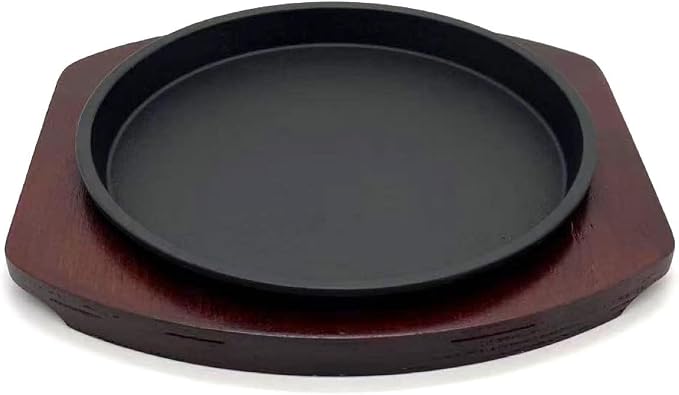 Cast Iron Fajita Plate, Skillet Pan, Steak Platter (10 inch with Base)