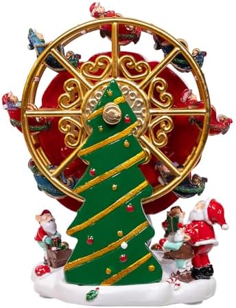 Kurt Adler 5.5" Wind-Up Musical Ferris Wheel Table Piece.