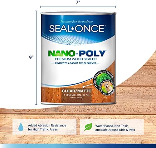 Seal-Once Nano+Poly Wood Sealer and Waterproofer, Clear, 1 Gallon