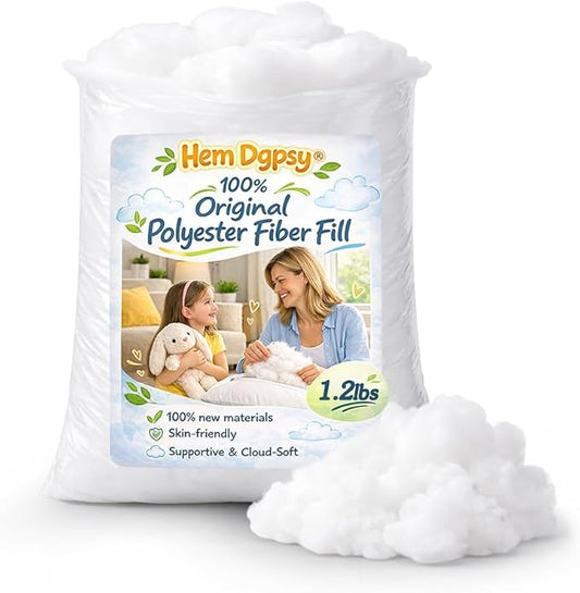 Polyfill Stuffing 1.2lb/544g, Premium Polyester Fiber Pillow Stuffing for Cushion, Couch, Stuffed Animals, Crafts, Crochet Toys, Cloud Decor, Machine Washable