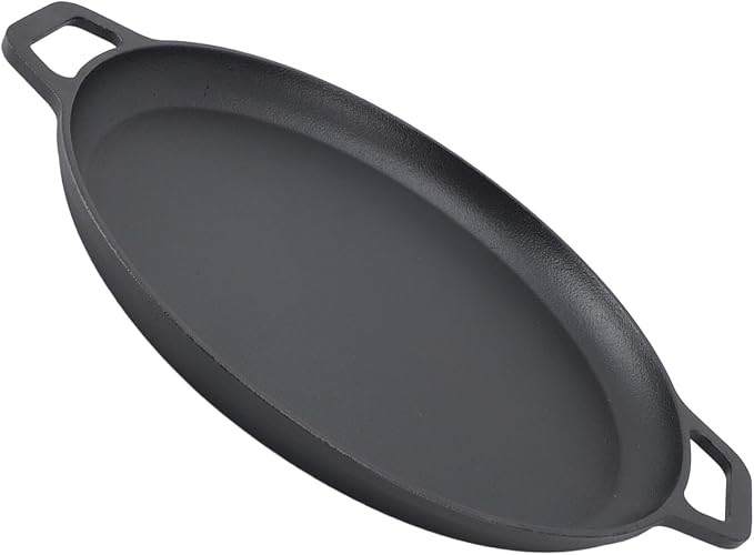 Cast Iron Pan Cast Iron Pancake Flat Skillet 35cm Thickened Stick Frying Pan for Uniform Heating Uncoated Design Ideal for Pancakes Crepes Tortillas Easy to Store (30cm)