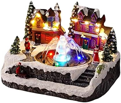 Rotating Christmas Music Fountain Resin Statue Gift