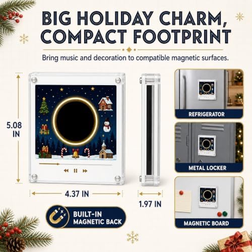 Christmas Magnetic Mini Vinyl Record Player Fridge Magnet Music Player Set