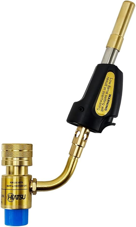 Portable Turbo Torch Kit - Durable Propane Torch with Adjustable Flame Control & Heavy-Duty Tips - Ideal Turbo Torch for HVAC & Refrigeration - Compatible with MAPP Gas