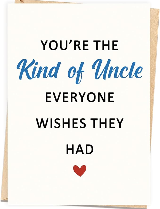 Fathers Day Card Gifts for Uncle from Niece Nephew, Personalized Double-Sided, Minimalist Premium Design, Perfect Father's Day Decoration Ideas