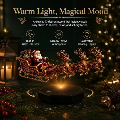 Floating Santa Sleigh, Magnetic Levitation Christmas Decor, Reindeer (2 pcs)