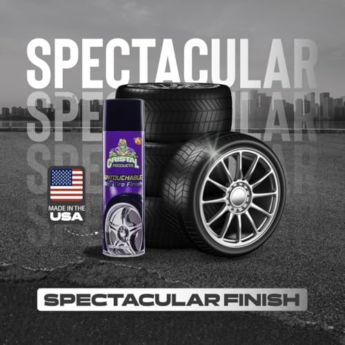 Cristal Products Untouchable TireShine Spray Spray 4PK – Long-Lasting Wet Tire Finish for Deep Gloss & Protection – Waterproof, No-Sling Formula, Easy Application Tire Shine & Cleaner (52 oz Total)