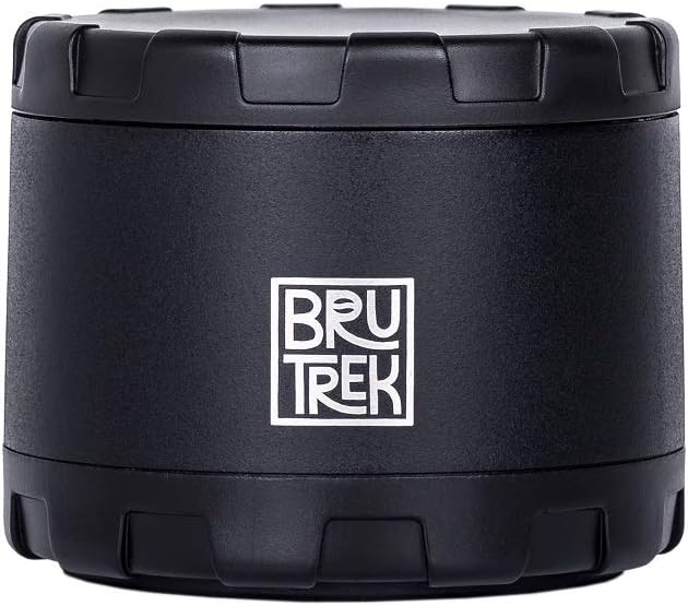 BruTrek® by Planetary Design CarGo Can, Stainless Steel Storage Container, Magnetic Bottom, Airscape® Inner Lid Keeps Grounds Fresh, On The Go Store Herbs Coffee Spices Tea and More | 4 fl.oz