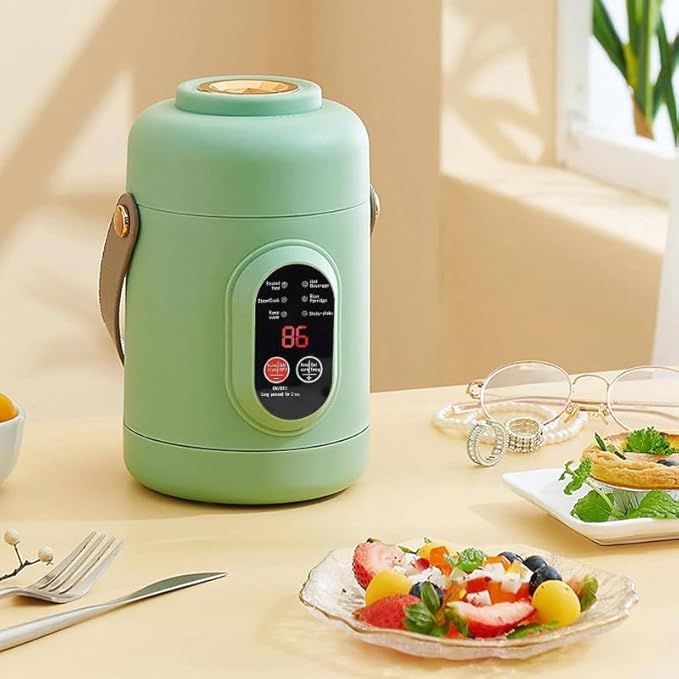 Rice Cooker Small, 500W Rice Maker, 12 Hours Timer Delay & Keep Warm Function, Mini Electric Pot, 800ML Mini Rice Cooker for Travel, Camping, Office (US Plug 110V), Green