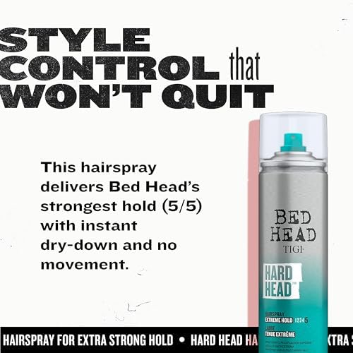 TIGI Bed Head Hard Head Hairspray 7-Pack – Extreme Hold Hairspray, Dries Instantly, Adds Shine, Vibrant Apple Scent, 11.7 Oz Ea
