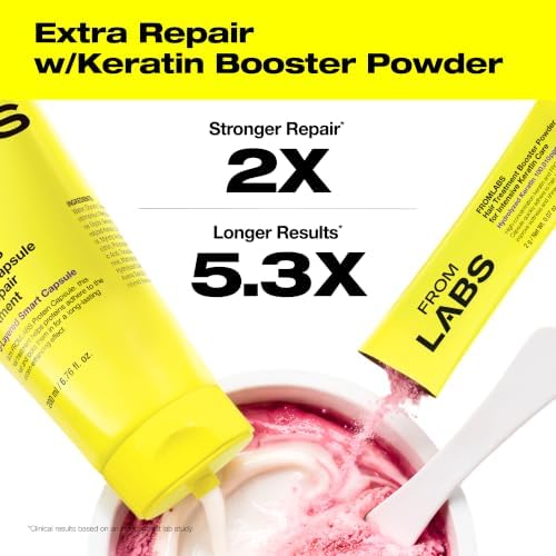 FROMLABS Deep Conditioning Protein Hair Mask Duo Set for Damaged Hair | Keratin Repair Treatment for Dry, Frizzy, Bleached & Color Treated Hair | For Curly, Wavy & Straight Hair | Korean Hair Care