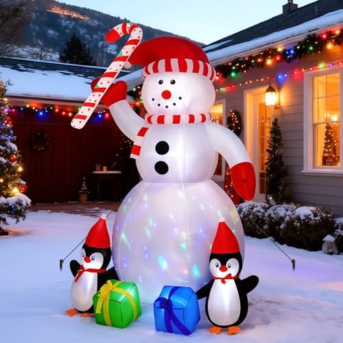 6FT Inflatable Christmas Snowman with LED Lights