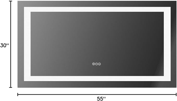 LOAAO 55"X30" RGB LED Bathroom Mirror with Lights, Anti-Fog, Dimmable, Lighted Bathroom Vanity Mirror, Multiple Light Modes, RGB Backlit + Front Light, Memory Function, Tempered Glass, ETL Listed