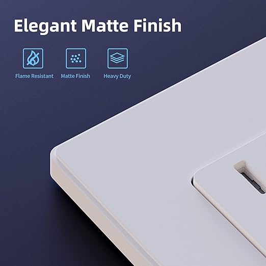 ELEGRP Matte White Tamper Resistant Decorator Wall Receptacle Outlet, 15A 125V Electrical Outlet, Residential Grade, Self-grounding, Screwless Wall Plate Included, UL Listed, 5 Pack