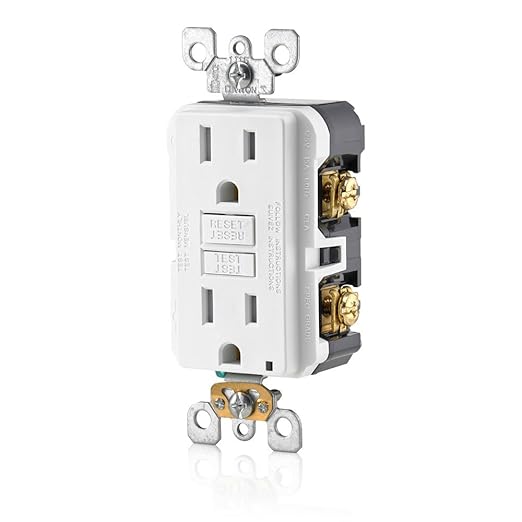 Leviton Smartest Self-Test SmartlockPro Slim GFCI Tamper-Resistant Receptacle with LED Indicator,GFTR1-3W,White,3 Count (Pack of 5)